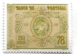 Briefmarke "Bank von Portugal". Portugal.