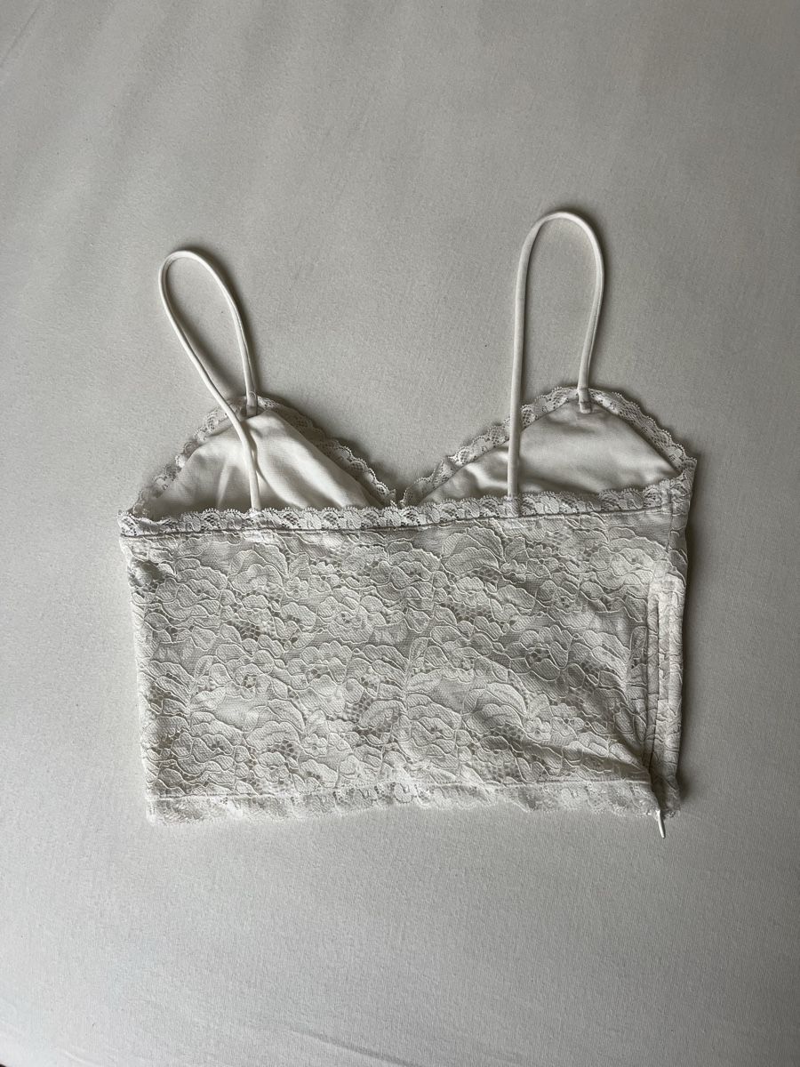 Top: Weisses Spitzentop Gr. S – Usato da Bern venduto da valery_la_cherry 1