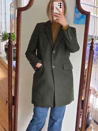 Zara Wollmantel / Blazer Mantel – Gr M olivgrün