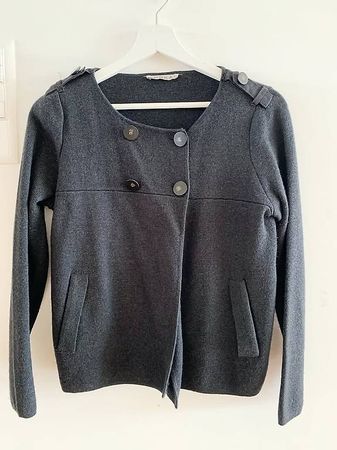 Kookai Jacke 50% Wolle - anthrazit, Gr. 0/S, kaum getragen