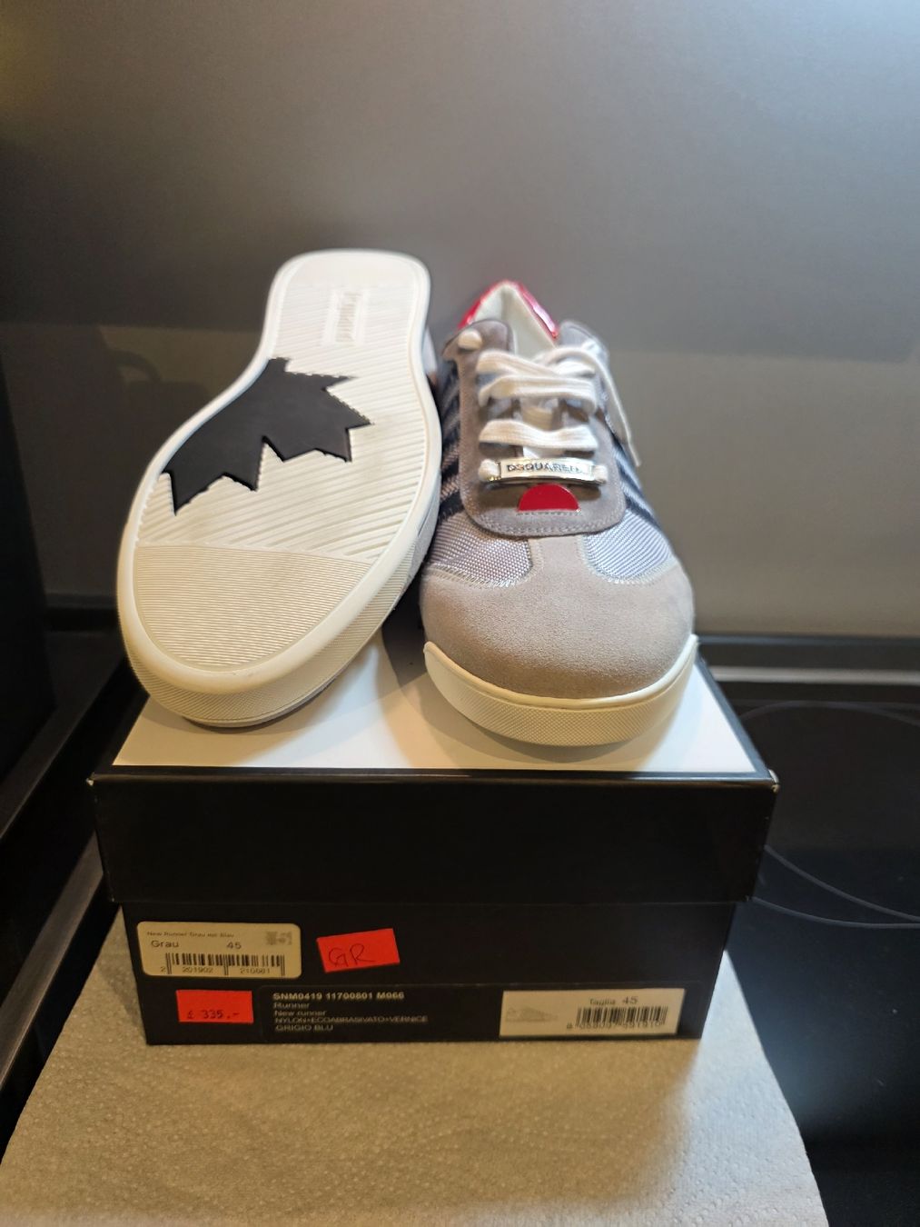 Dsquared2 Chaussures hommes: Dsquared2 Turnschuhe Runner Grau Blau Grösse 45 neu mit Box – Neuf avec emballage d'origine à Hägendorf par bue_58km 5