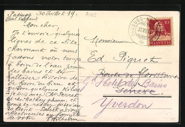 Cartoline postali: AK Passugg, Panorama mit Kurhaus Passugg – Usato da Berlin venduto da bartko-reher 1