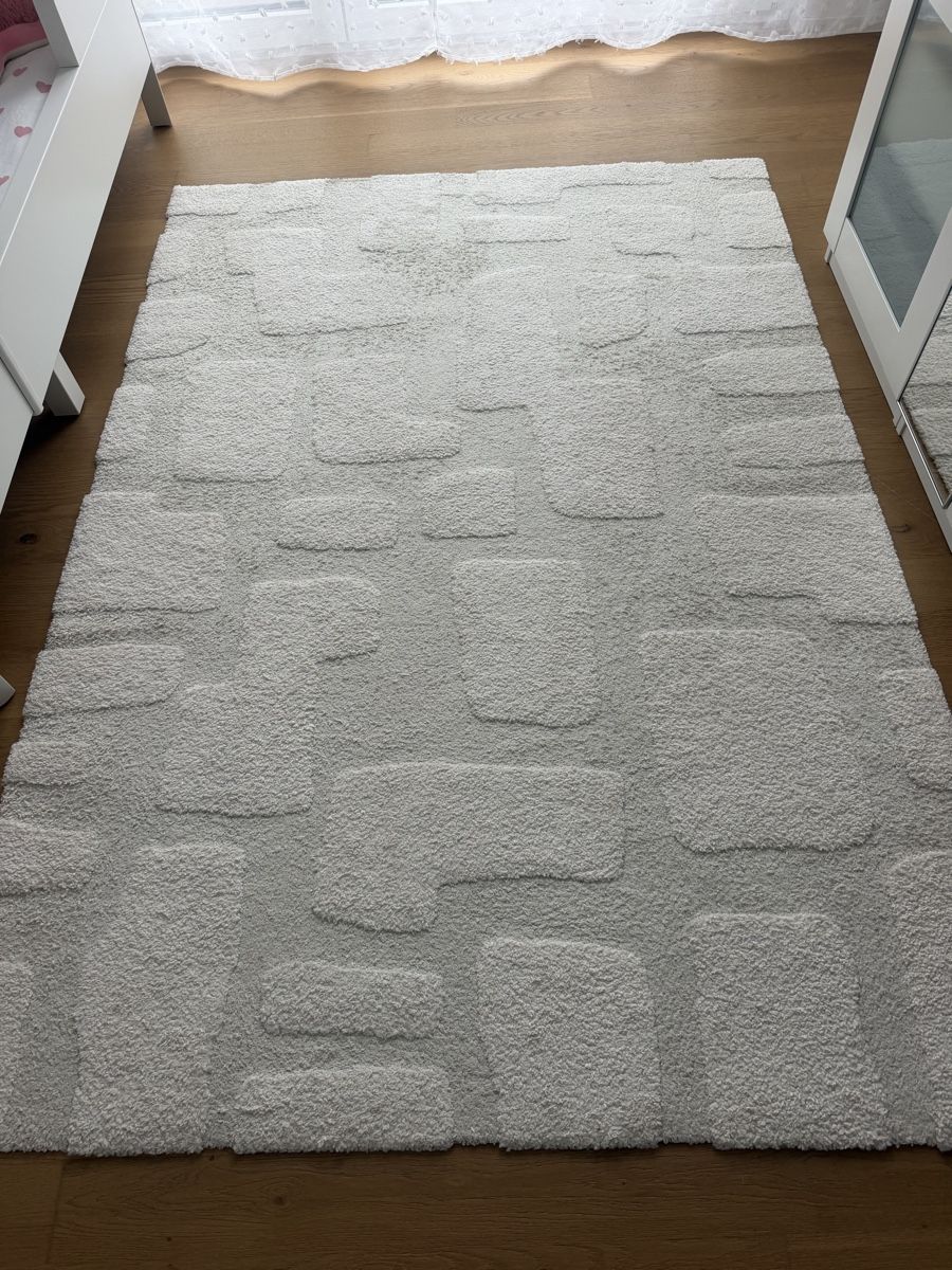 Tappeti: Moderner Hochflor Teppich hellbeige mit Reliefstruktur – Usato da Lengnau BE venduto da oka_x9s8