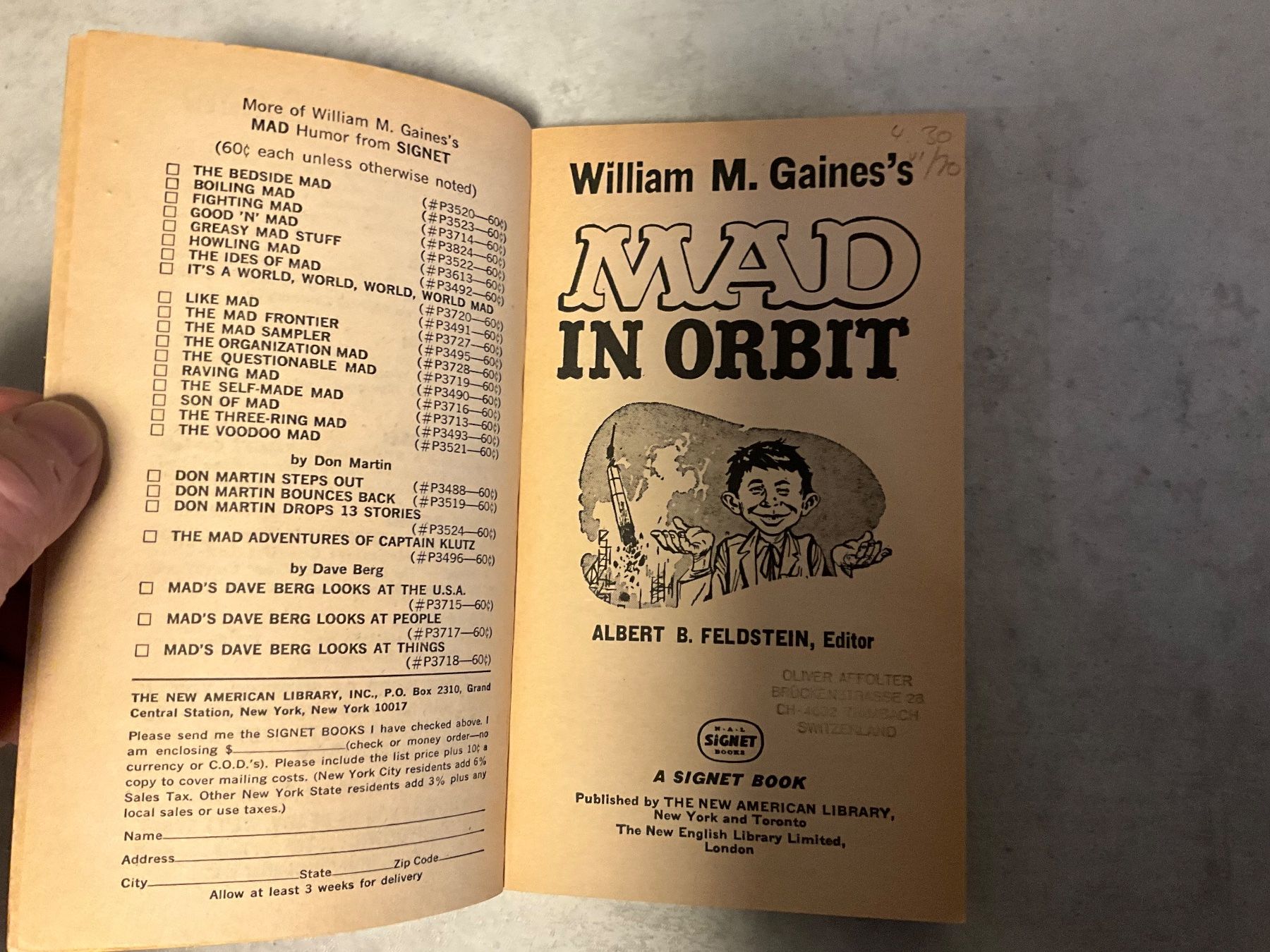 Fumetti: MAD in Orbit by Signet Book – Usato da Agriswil venduto da Ueli03 1