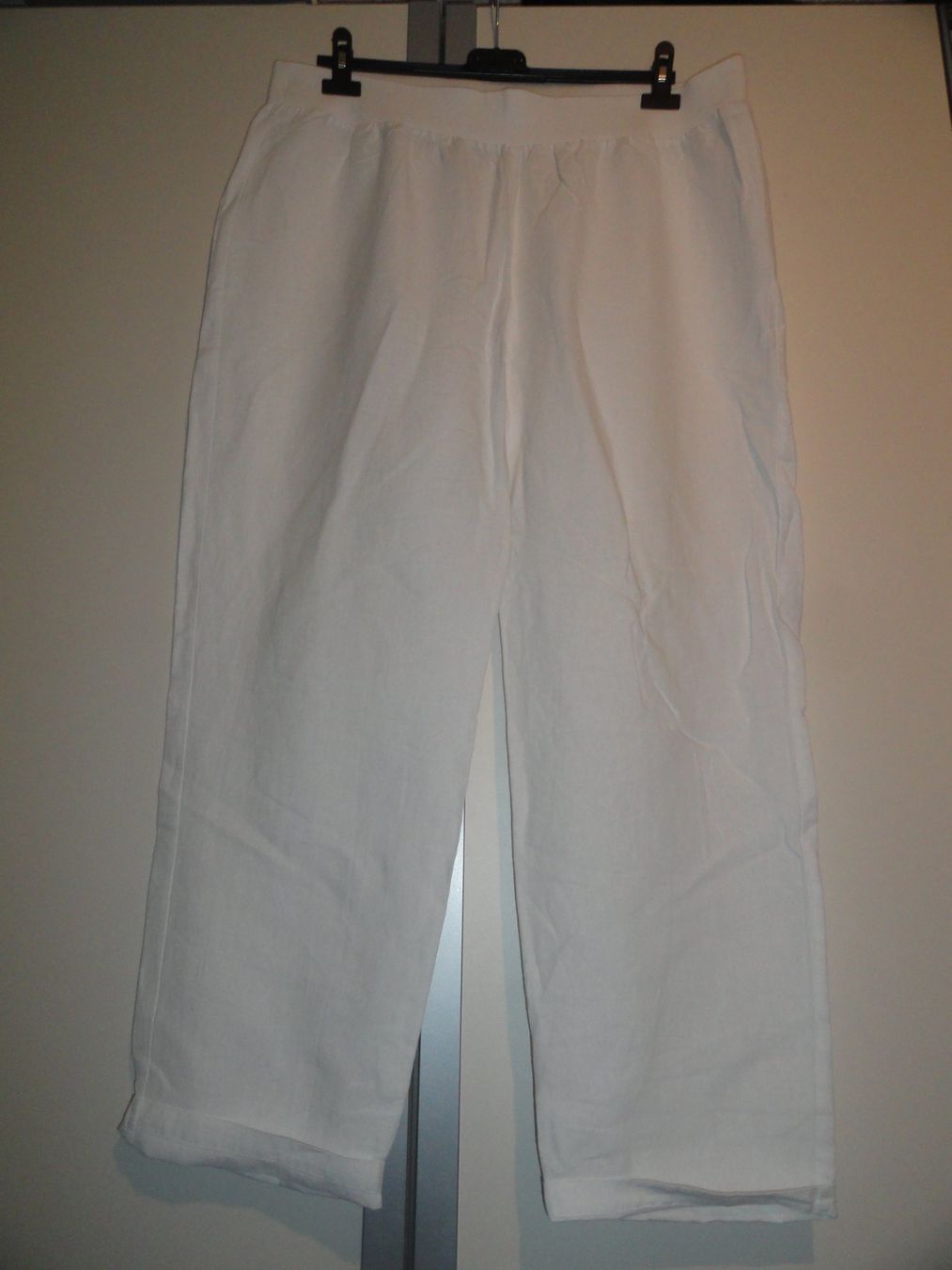 Pantaloni: WEISSE BAUMWOLL - LEINEN HOSE GR. 48 *** – Usato da Uetendorf venduto da bibibop