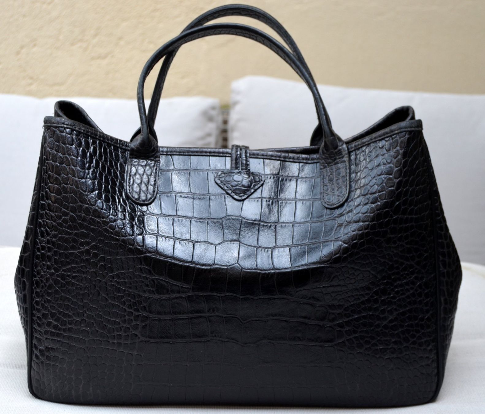 Longchamp Borse da donna: Longchamp Croco-Embossed Roseau Tasche / sac – Usato da Collonges venduto da Auganien 4