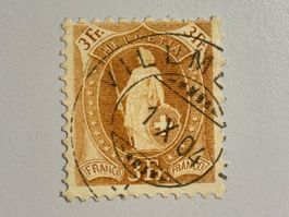 1901 Stehende Helvetia 3Fr, ZNr. 72E, gestempelt VILLMERGEN