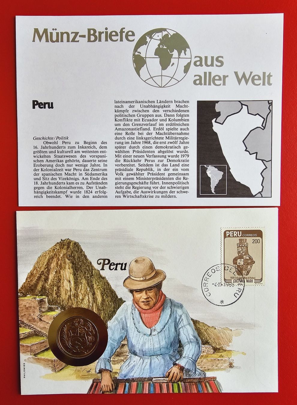 Tutti i francobolli: PERU CORREROS MÜNZBRIEF NUMISBRIEF 1985 – Nuovo (secondo la descrizione) da Düdingen venduto da Quartierstrasse