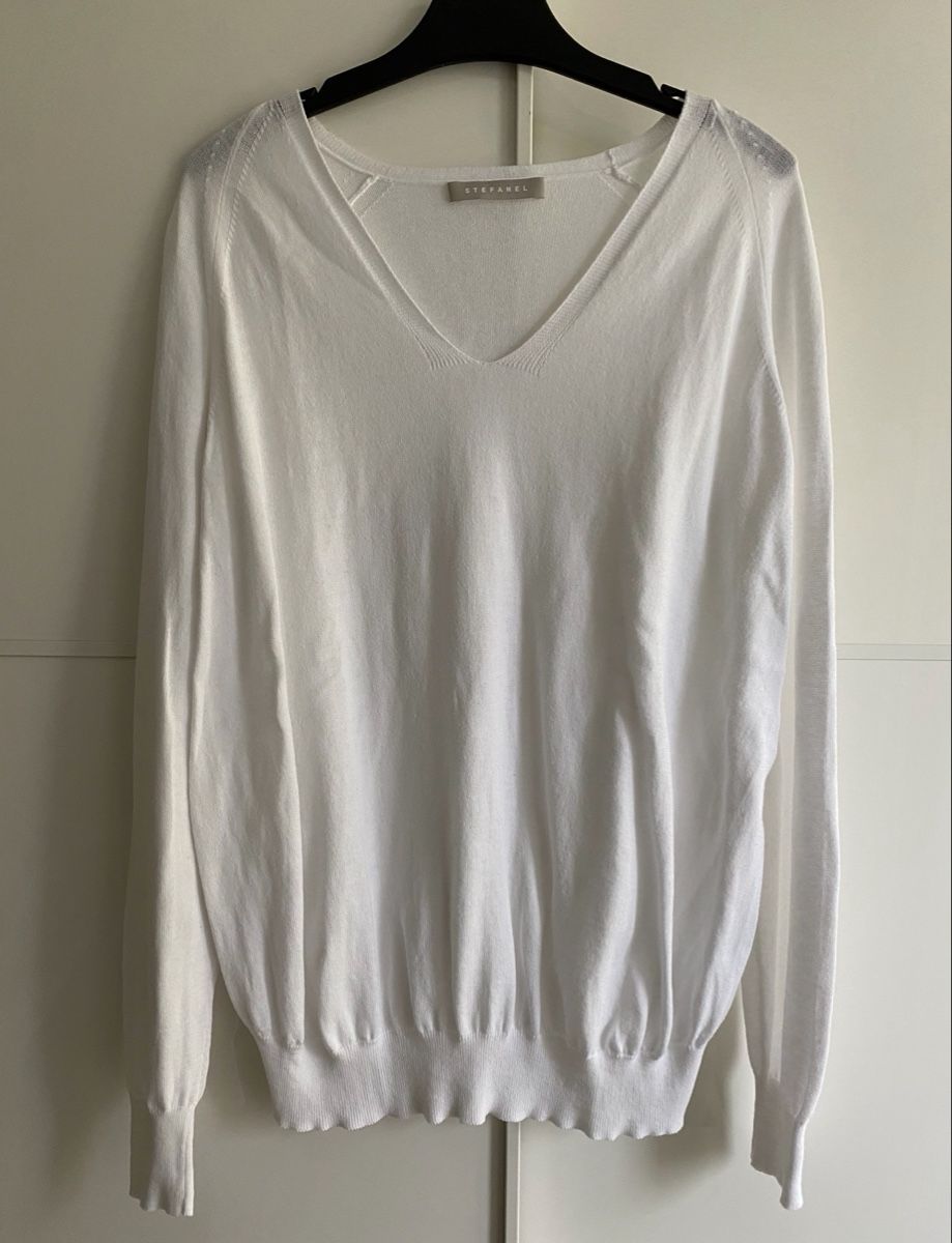 Stefanel Maglioni & Felpe: Stefanel Sommerpullover Weiss, Grösse S, Baumwolle – Usato da Winterthur venduto da marisole4