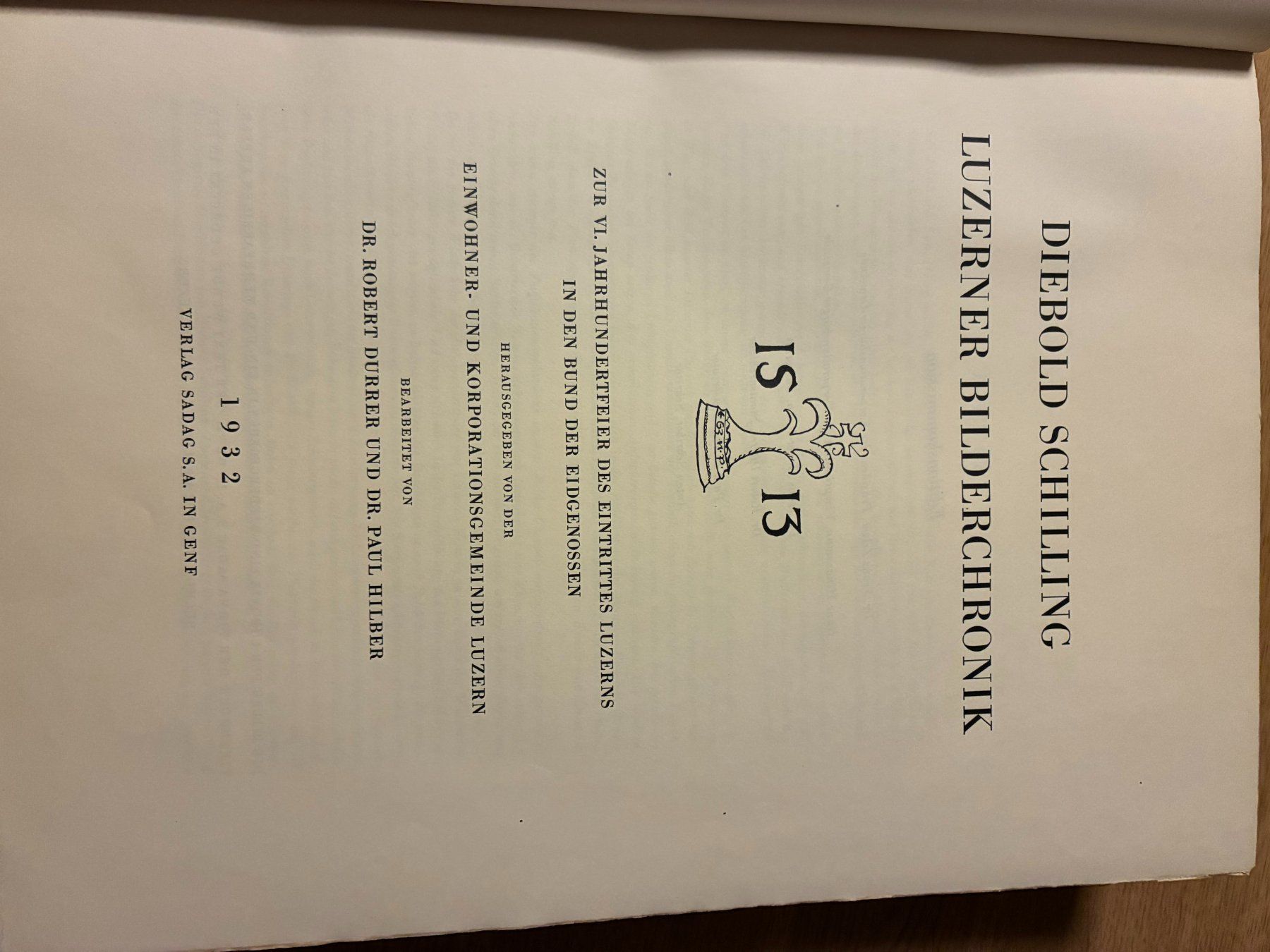 Libri: Diebold Schilling Chronik, Luzerner Bilderchronik, 1932 – Nuovo (secondo la descrizione) da Rothenburg venduto da mogerlix2 2
