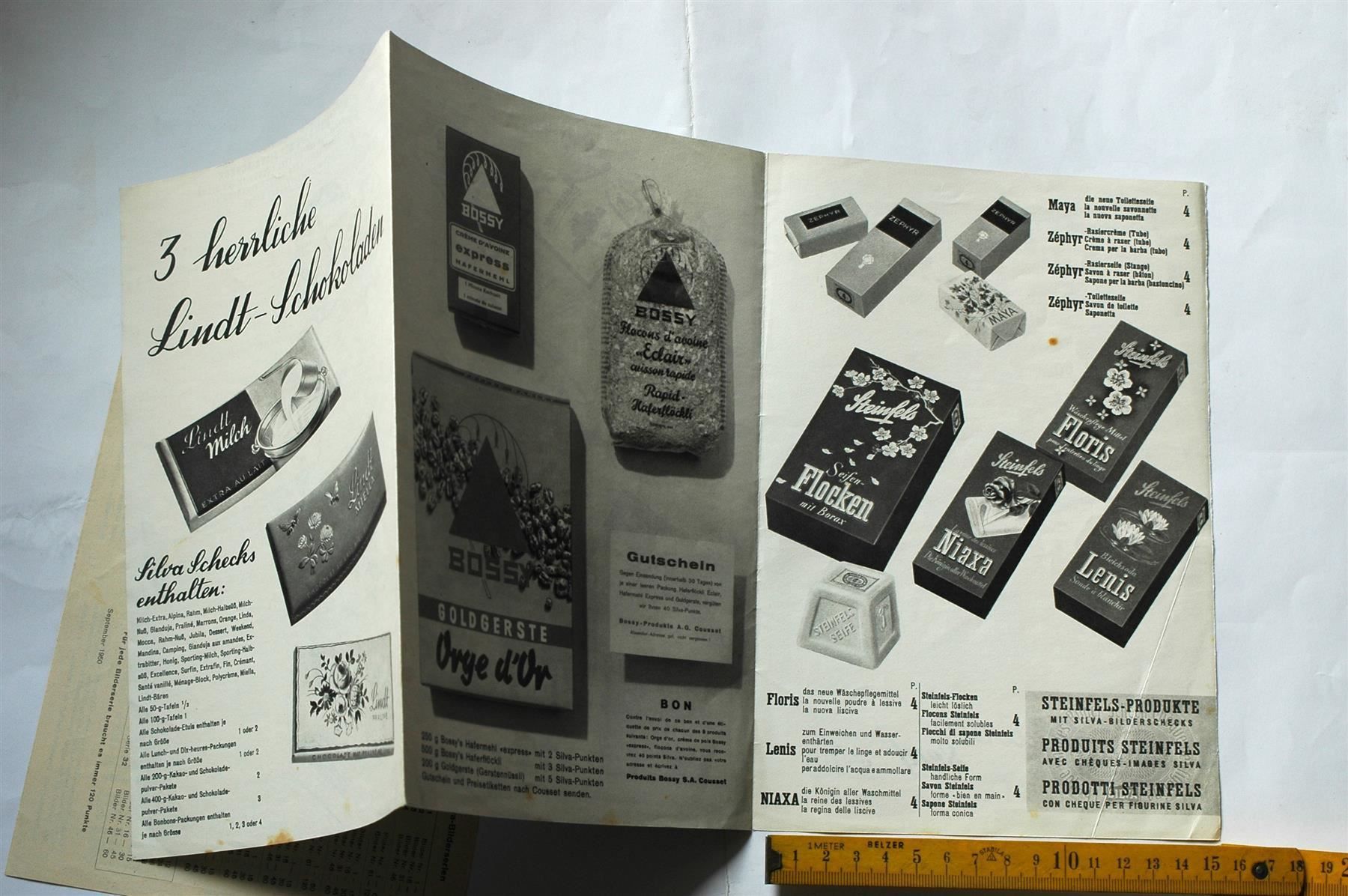 Dokumente: Silva-Werbefaltblatt Sept. 1950 – Gebraucht aus Schaffhausen von RolfMeister 1