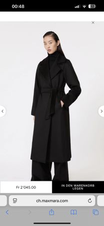 Max Mara Mantel, Schwarz, Gr. IT 40. Neuwertig!Zustand