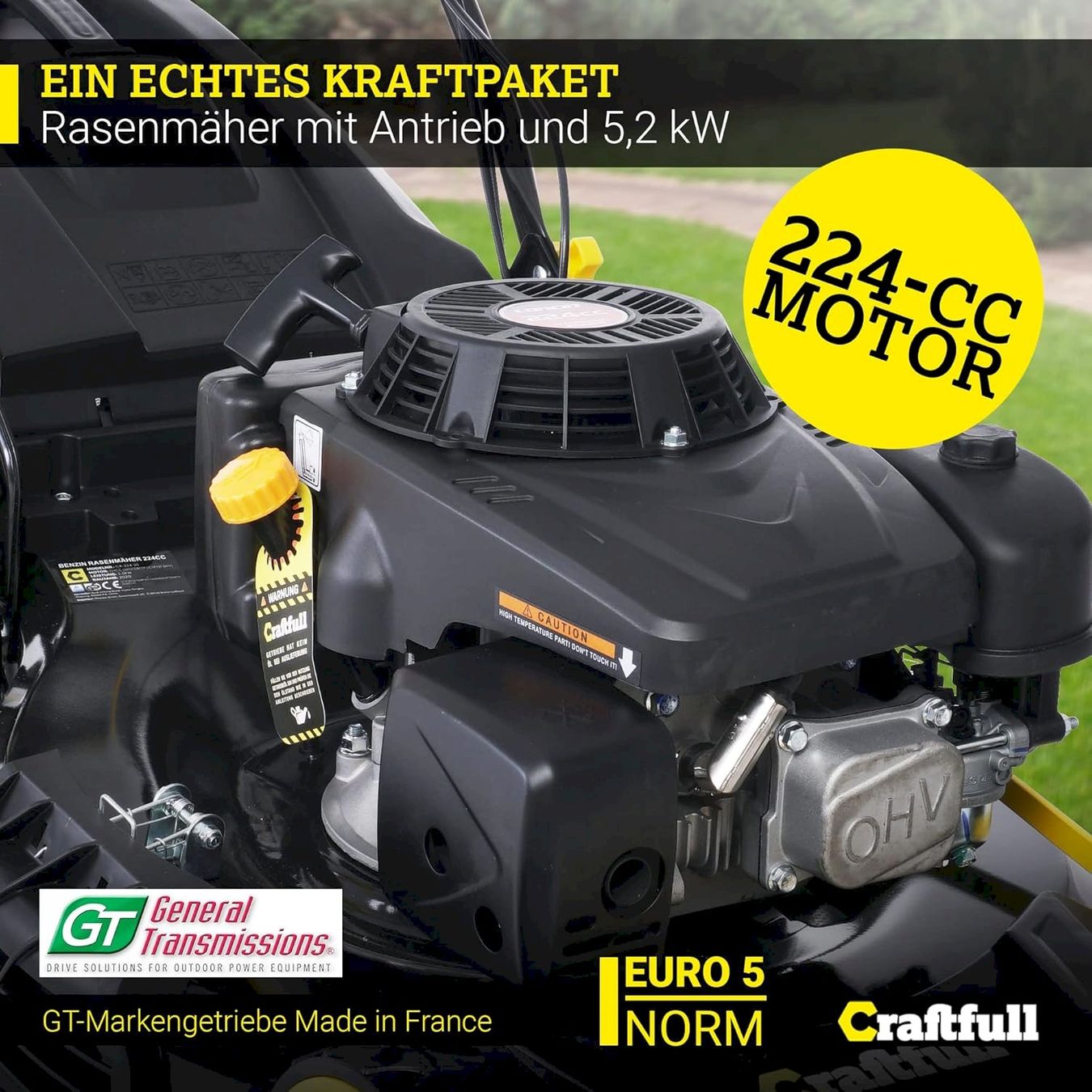 Tagliaerba: Craftfull Premium Benzin-Rasenmäher – Nuovo e nell'imballaggio originale da Bottighofen venduto da zaap 3