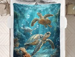 Flanell Decke Schildkröte 150cm x 100cm