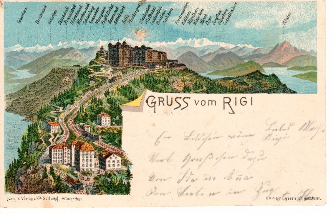 Cartoline postali: Rigi  1901 – Usato da Wolhusen venduto da Curver9