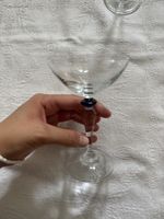 2 Gläser Schnapsgläser Champagnergläser Glas blau Akzent