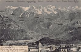 Vogelschau-AK: Berneroberland gel1904 Stabstempel Wilderswil