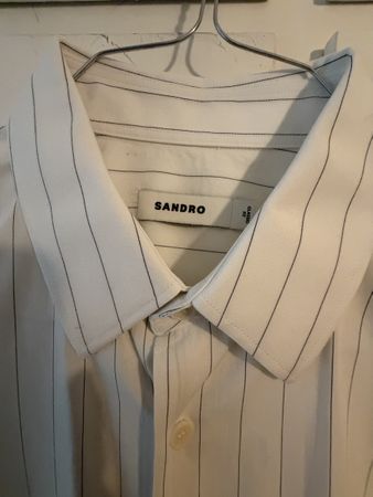 Camicia Sandro a righe bianche e blu taglia L classica fit