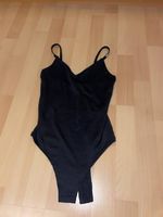 Schwarzer Body mit Strass Träger XS