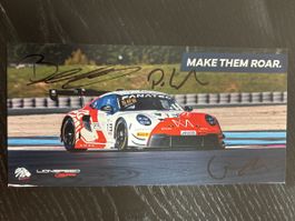 Autogrammkarte LionSpeed GP Porsche, signiert, Rarität!