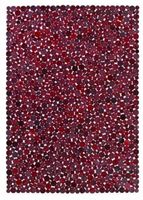 Kuhfell Teppich Patchwork Bordeaux