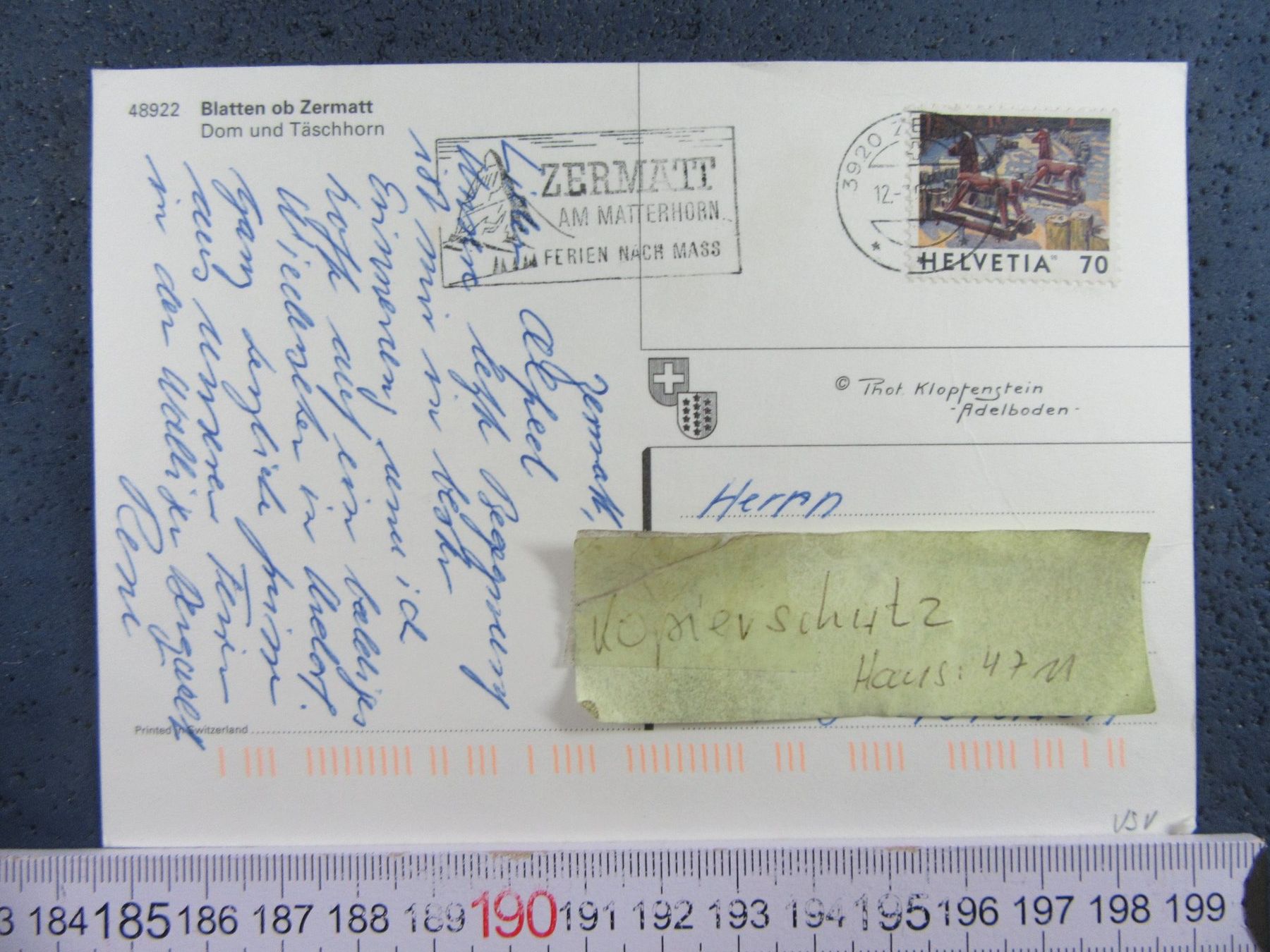 Cartoline postali: BLATTEN VS AK OB ZERMATT – Usato da Ettingen venduto da Hausi4711 1
