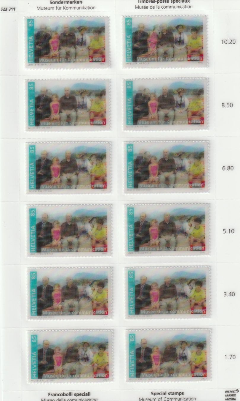 Tutti i francobolli: 2 x Bloc spéciaux Musée de la communication  2007 - Neuf – Nuovo (secondo la descrizione) da Cheseaux-sur-Lausanne venduto da cframuz
