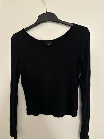 Langarmshirt schwarz gerippt Grösse S guter Zustand