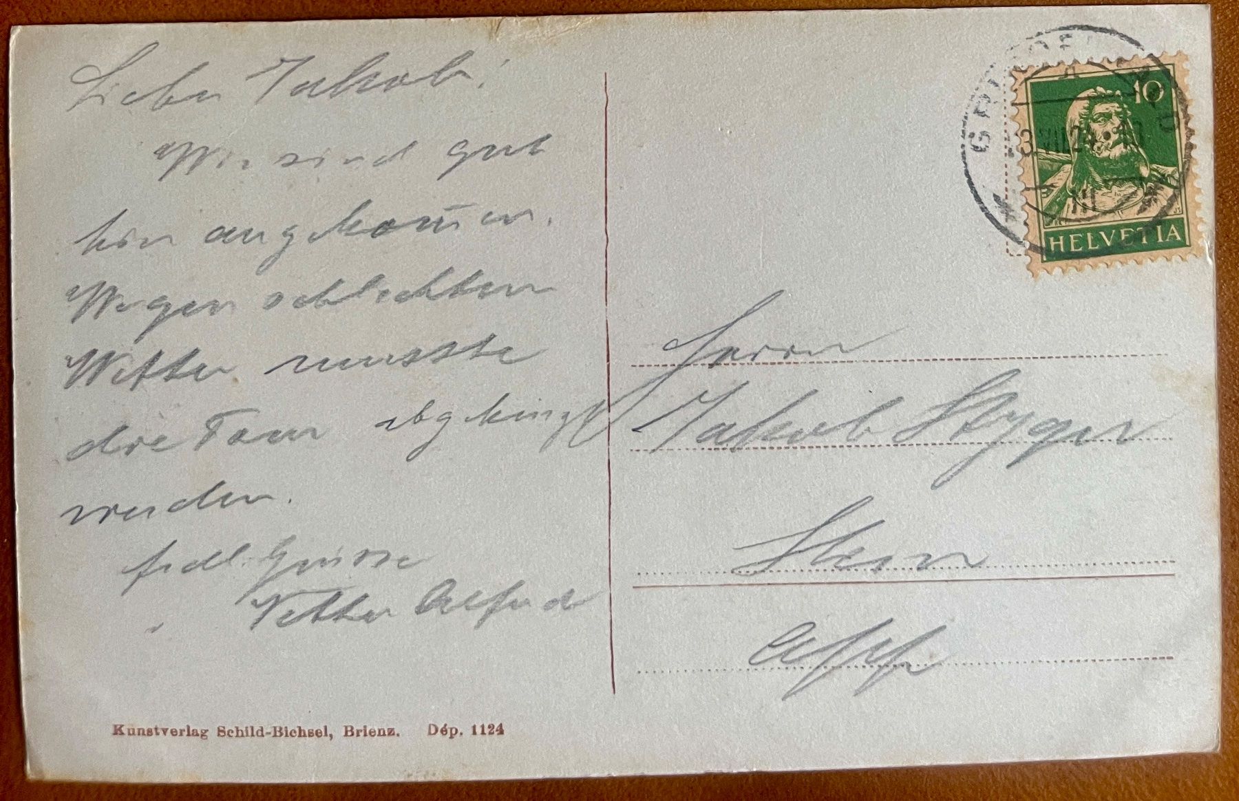 Ansichtskarten: GRINDELWALD - Wetterhorn 1924 – Gebraucht aus Lutry von Ediego 1