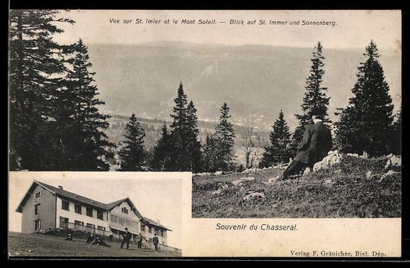 Cartoline postali: St. Imier, Vue sur St. Imier et le Mont  – Usato da Berlin venduto da bartko-reher