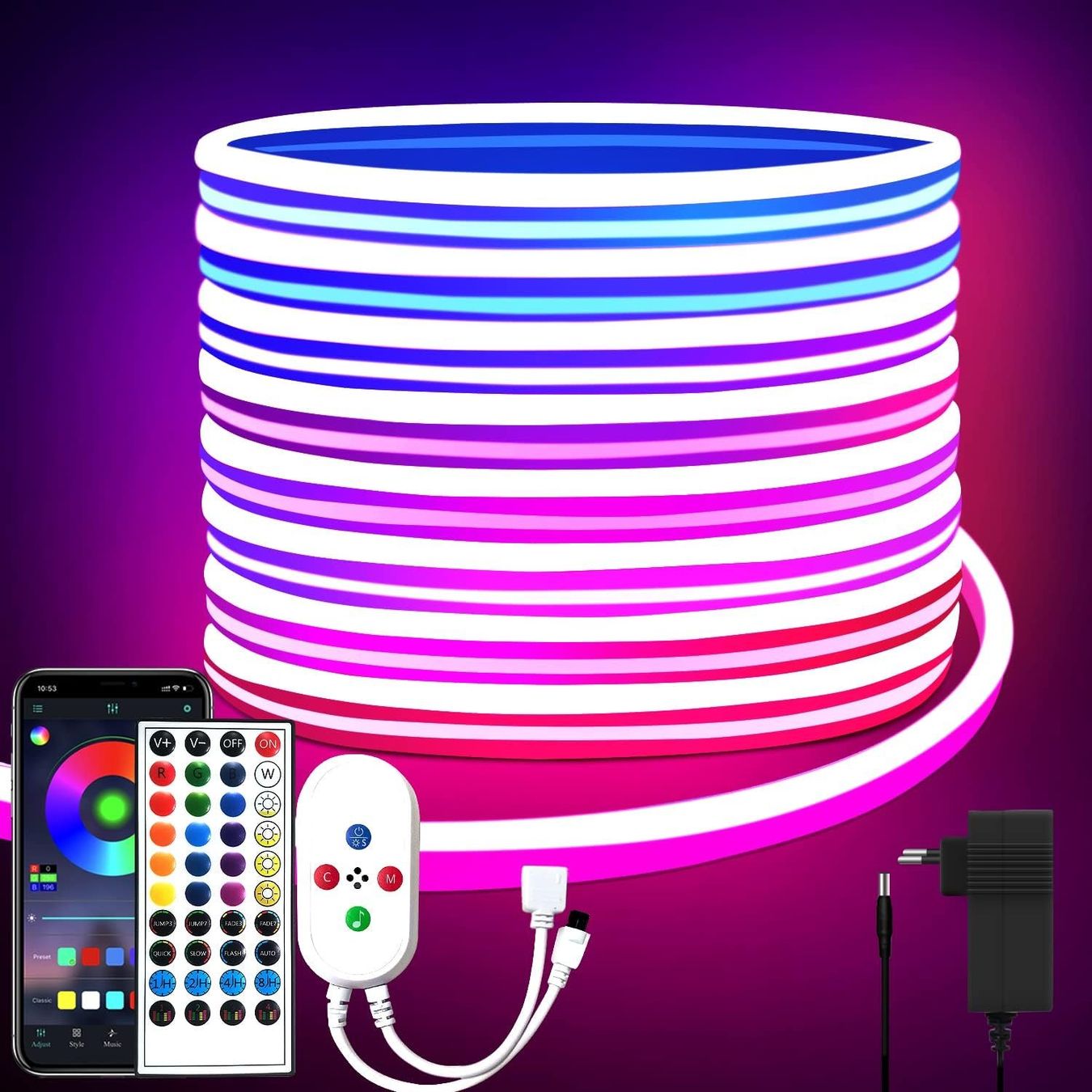 Ghirlande e barre luminose: 10m Neon Led Strip, IP65 wasserdicht – Nuovo e nell'imballaggio originale da Nuglar venduto da SaleRitter