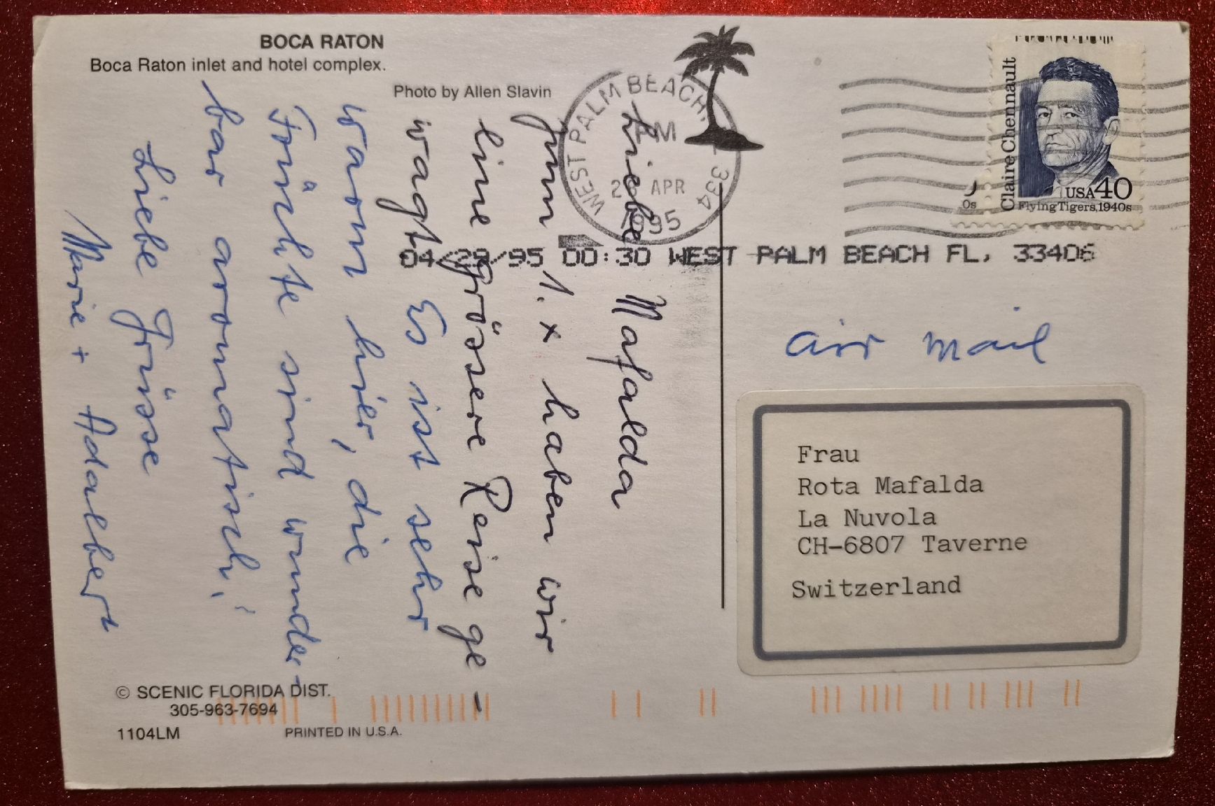 Cartoline postali: Boca Raton Inlet und Hotelkomplex Florida 1995 – Usato da Melchnau venduto da Fishel 1