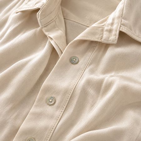 Massimo Dutti silky beige button-up blouse size M