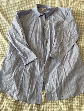 Striped oversized shirt/tunic H&M size 44 light blue airy