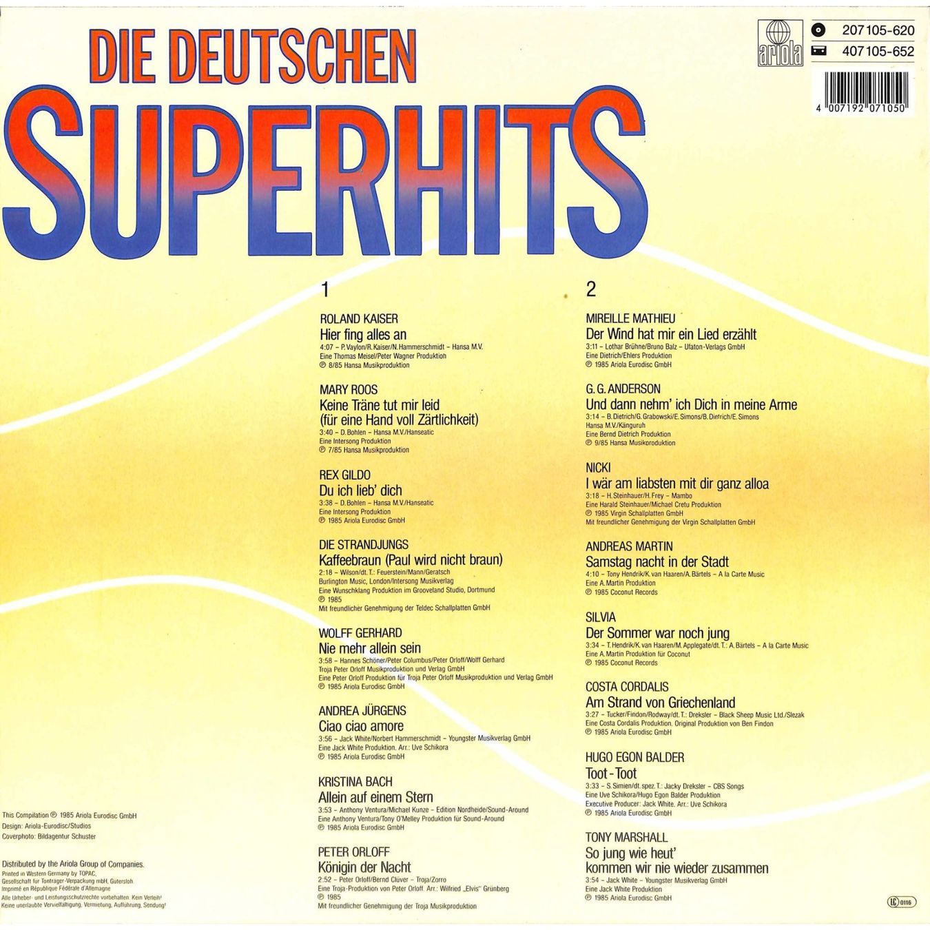 Dischi in vinile: LP: Die Deutschen Superhits - diverse - 1985 – Usato da Trimmis venduto da Dres2 1