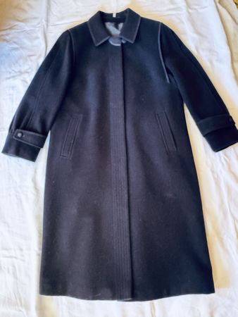 Manteau vintage en laine bleu marine – taille 38