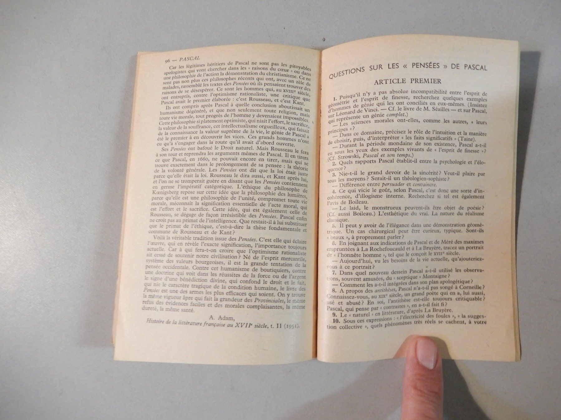 Libri: Pascal - Pensées et Opuscules - Klassiker – Usato da Erstfeld venduto da Mario_boe0 8