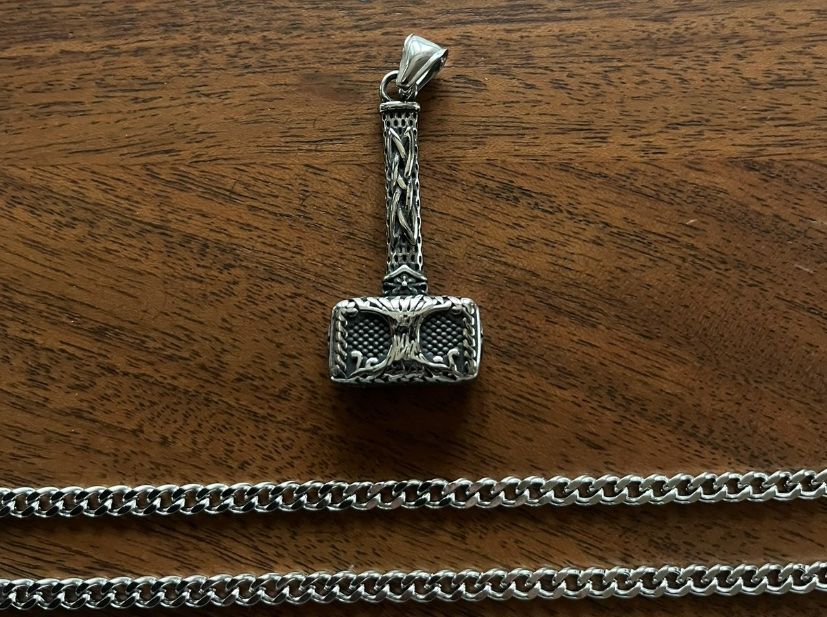 Ciondoli: Thor Hammer Halskette Edelstahl Wikinger Schmuck – Nuovo (secondo la descrizione) da Gams venduto da Mariawicca 8