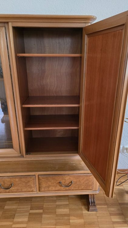 Antikes Buffet mit Vitrine, 4 Schubladen, 2 Kästchen 3