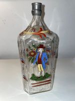Antike Barocke Glasflasche Branntweinflasche Emaille