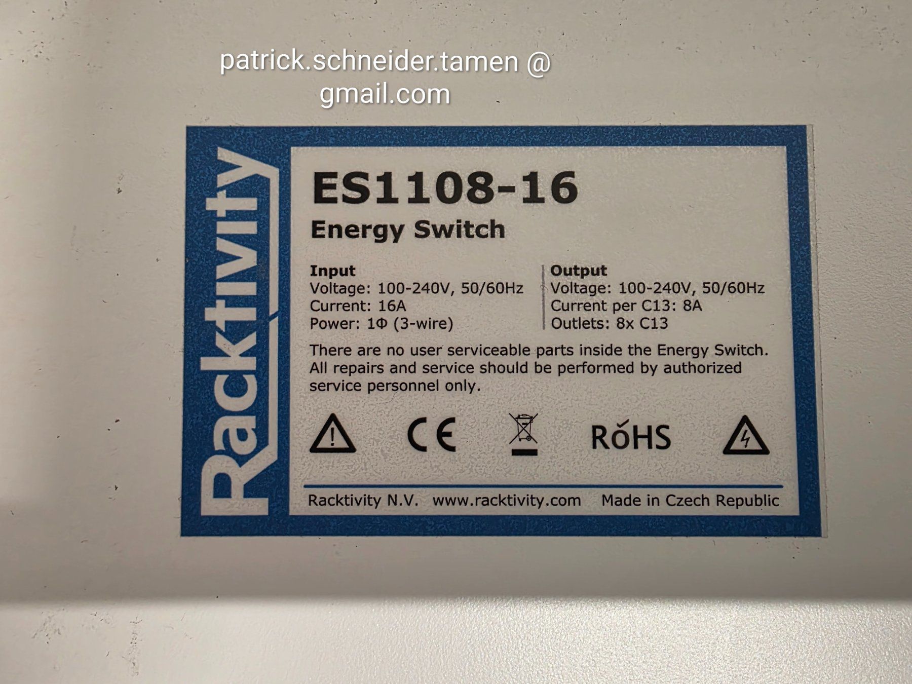 Serveurs: Racktivity Energy Switch ES1108-16 – D'occasion à Zürich par 2JamMusic 1