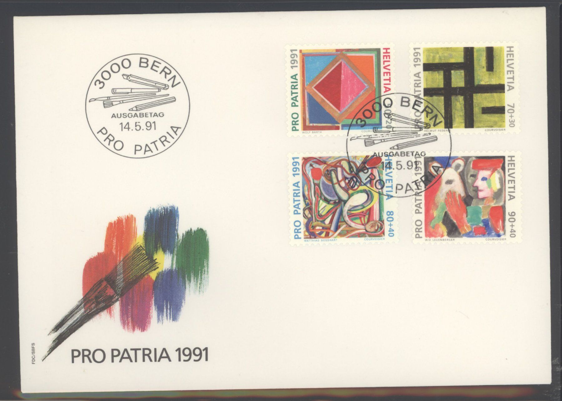 Tutti i francobolli: 1991, Pro Patria, FDC – Usato da Willisau venduto da Vollstempel
