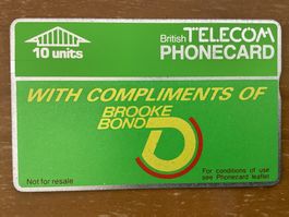 Telefonkarte British Telecom BTA010 Brook Bond 10 units 801D