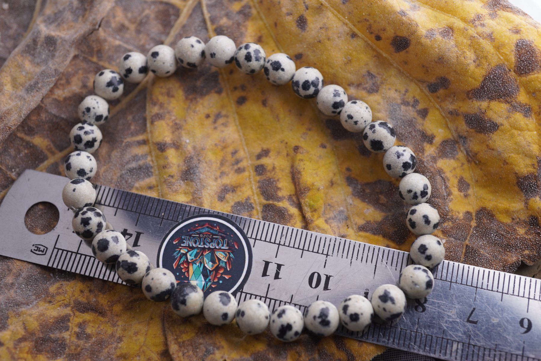 Minerali & Pietre curative: Dalmatiner Jaspis     Kugel Armband – Nuovo e nell'imballaggio originale da Eschenbach SG venduto da topstone 1