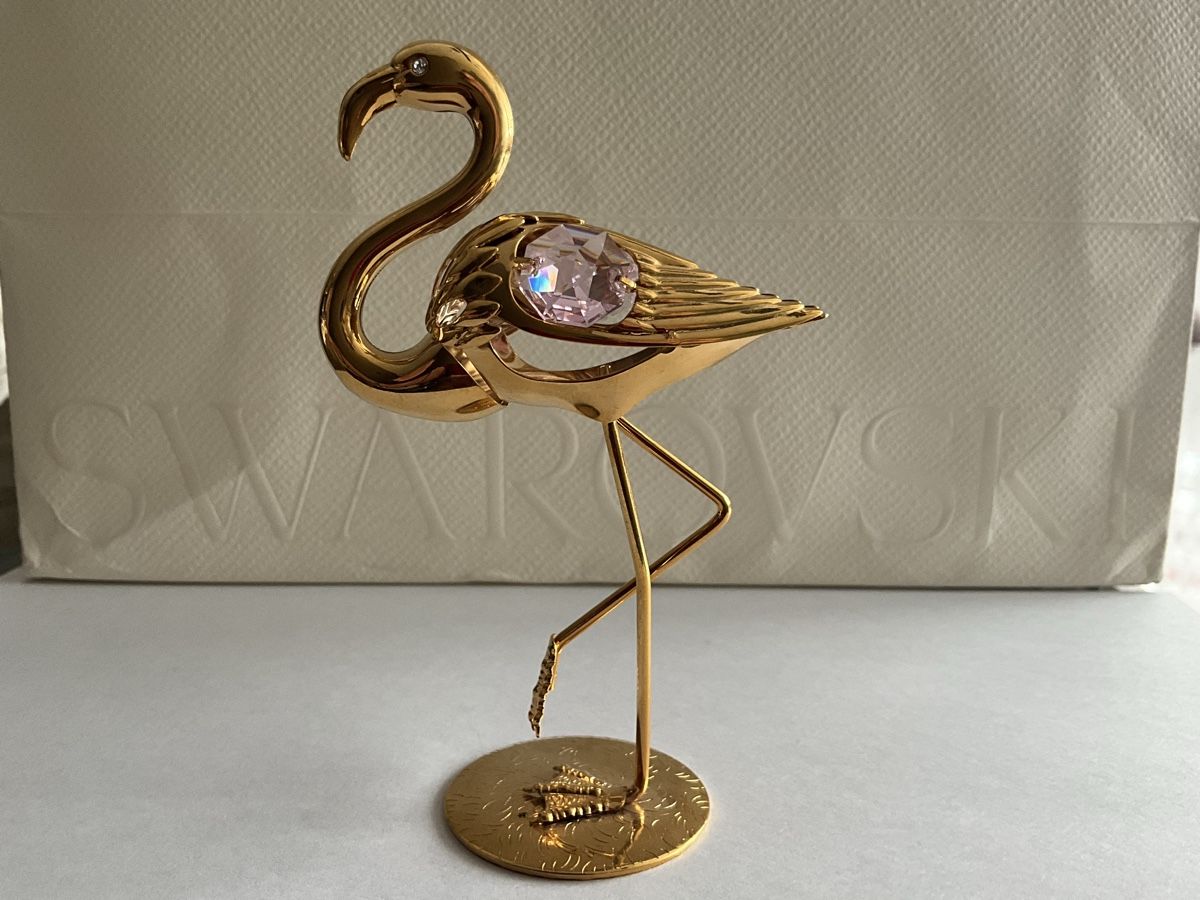 Statuette: Gold Kristall Figur Flamingo – Nuovo (secondo la descrizione) da Oberglatt ZH venduto da Multimix