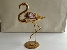 Gold Kristall Figur Flamingo