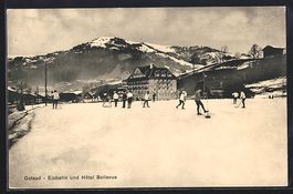AK Gstaad, Eisbahn und Hotel Bellevue
