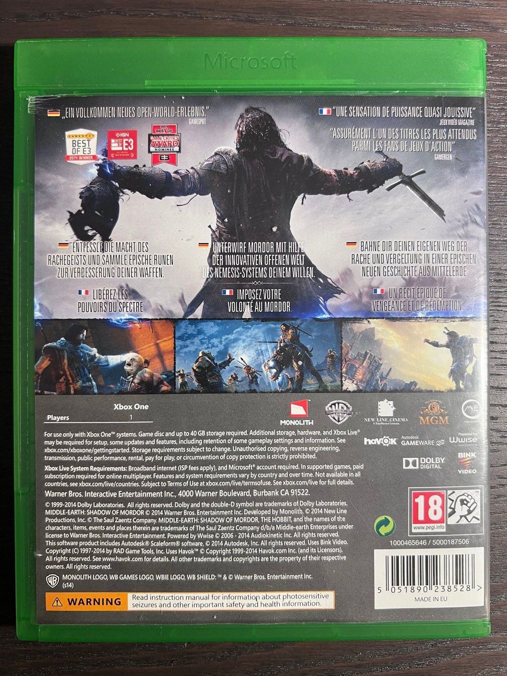 Microsoft Spiele: Middle Earth - Shadow of Mordor – Gebraucht aus Zürich von GameFreunde 1