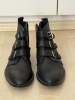 Schwarze Navyboot Leder-Stiefeletten