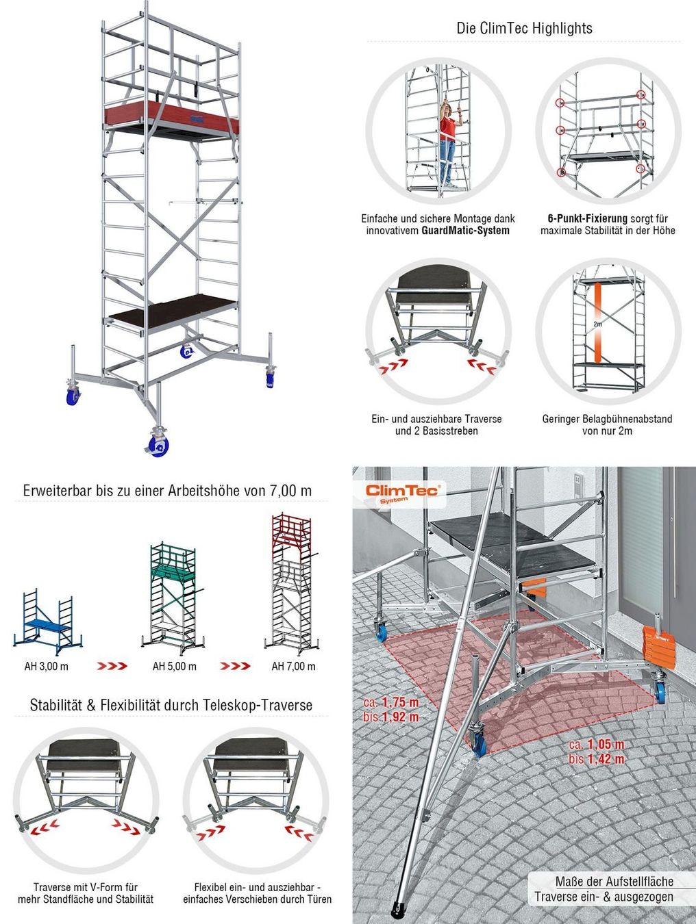 Ponteggi: Krause ClimTec Gerüst 5m mit Rollen – Nuovo e nell'imballaggio originale da Bottighofen venduto da zaap 1